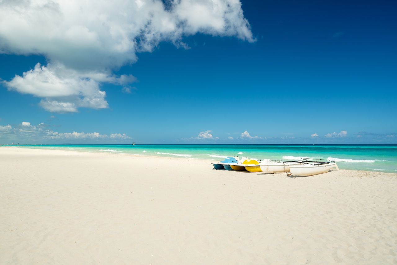 White-sand beach in Varadero, Cuba