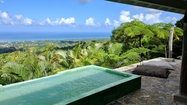 pool with sea view from airbnb in dominican repuiblic
