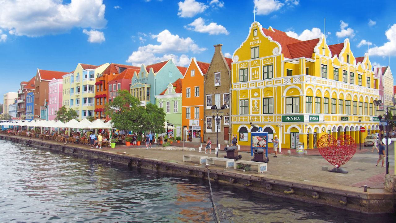 Colorful waterfront buildings in Willemstad, Curacao