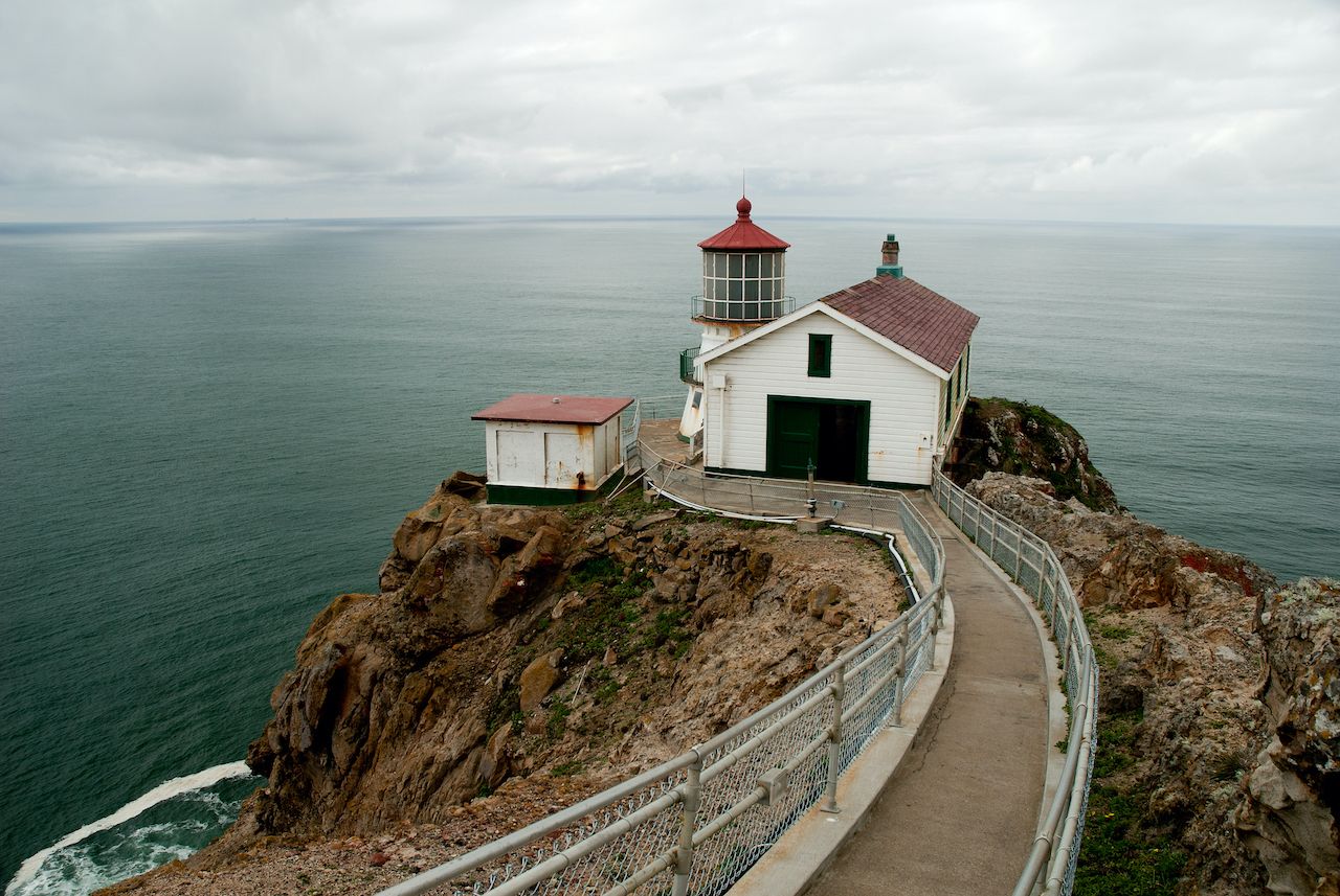 Point Reyes Lighthouse in California, a horror movie location for The Fog
