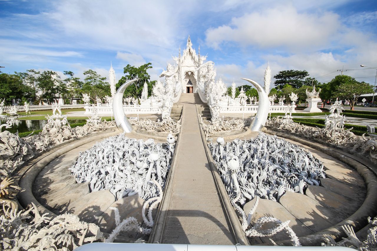 White temple in Chiangrai in Thailand