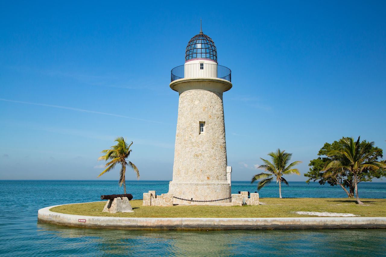 Boca Chita Key lighthouse in Florida's Biscayne National Park in winter
