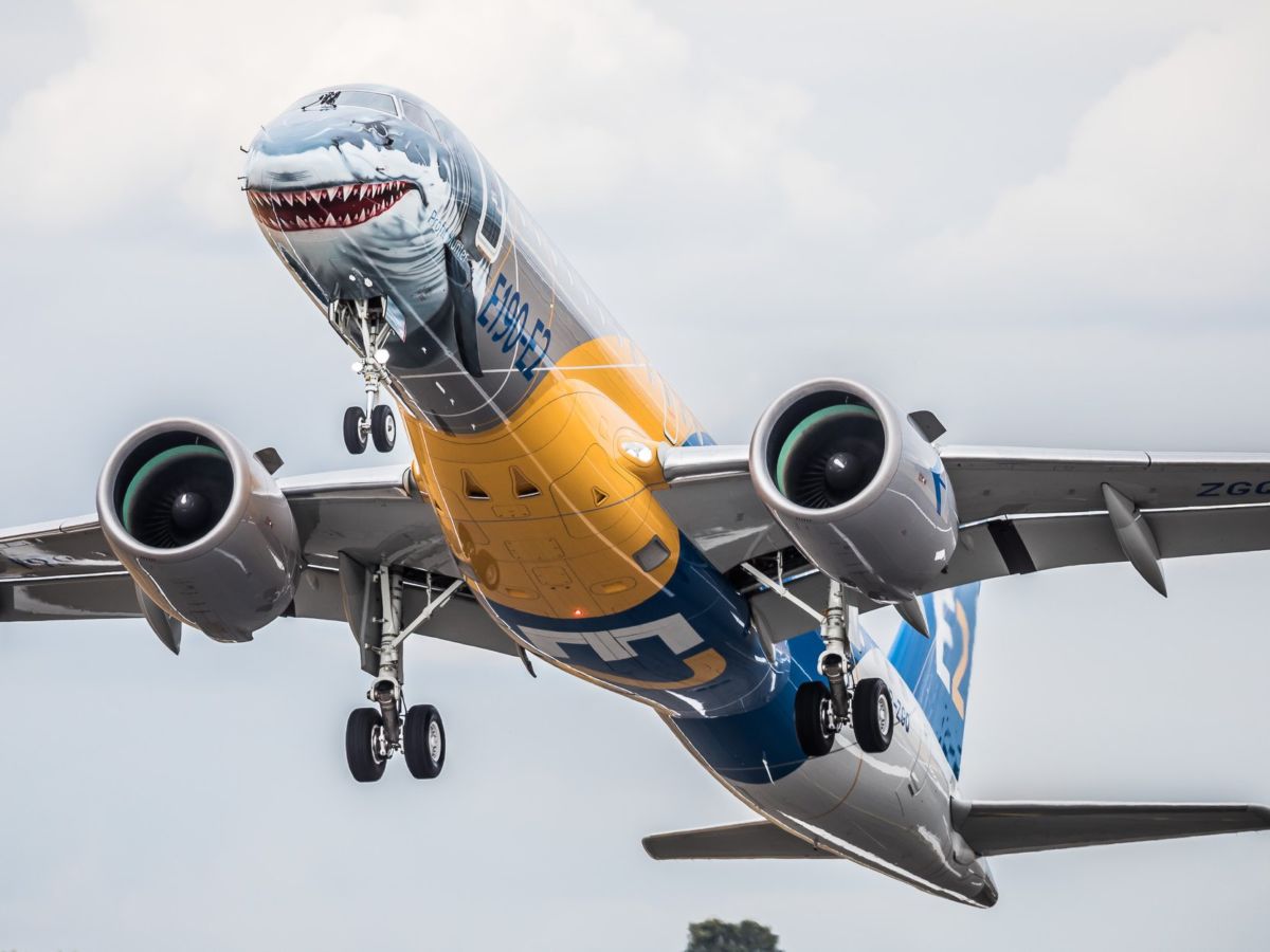 Embraer's New Jet With Shark Livery Has No Middle Seats