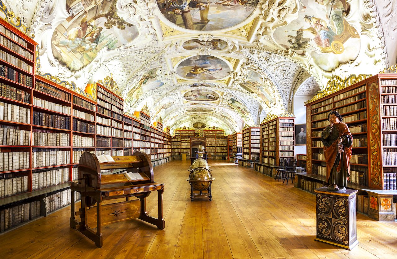 Coolest libraries in the world: The Theological Hall in Strahov Monastery in Prague, one of the finest library interiors in Europe