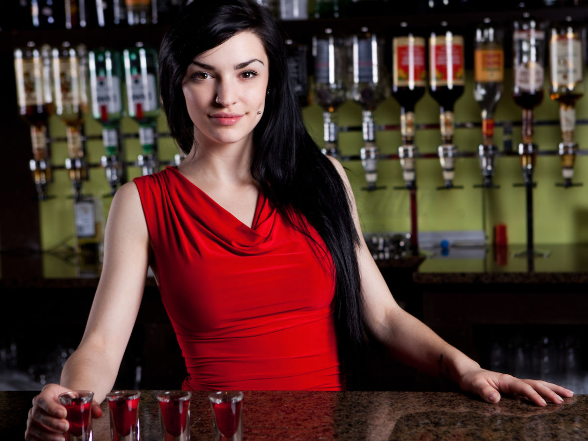 female bartender