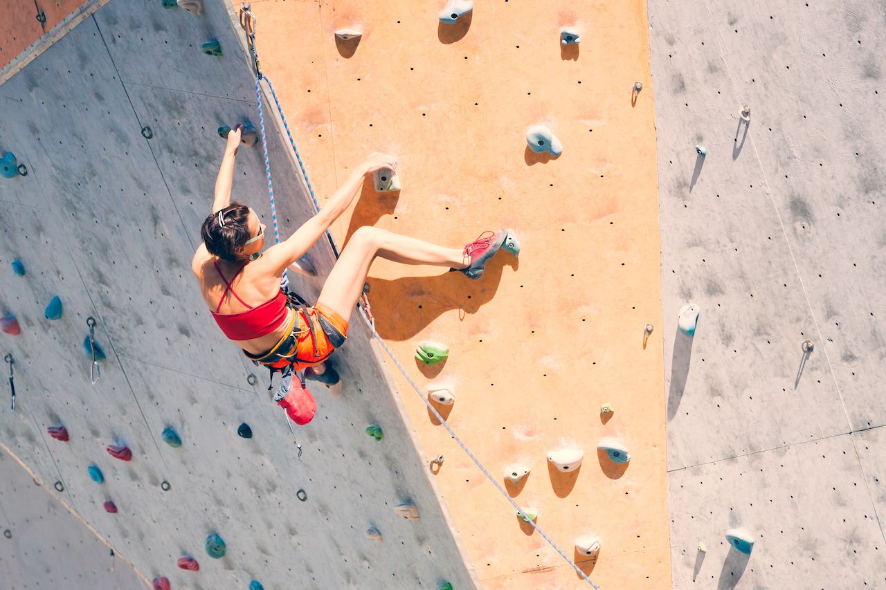 Person rock climbing