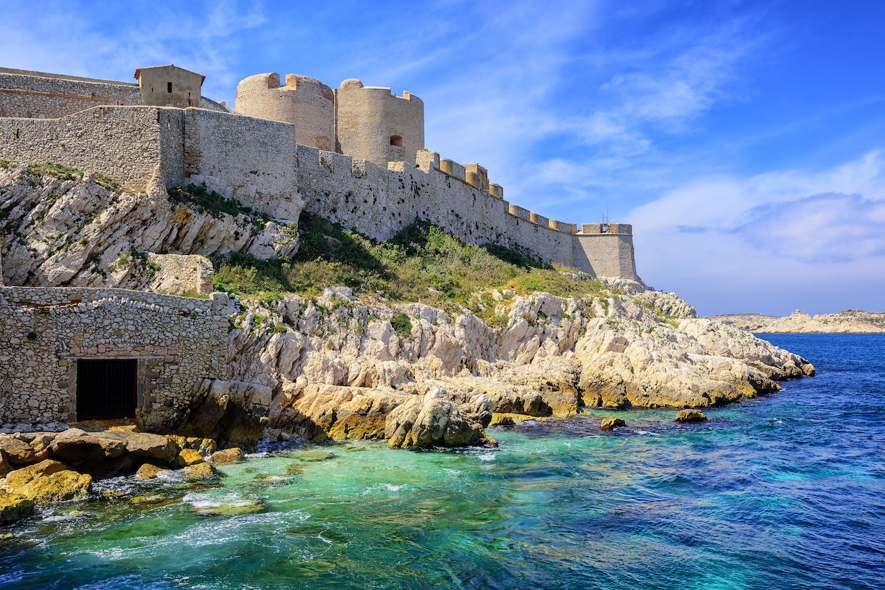 Chateau d'If castle on an island in Marseilles, France