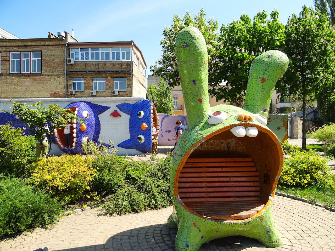 Colorful park and art in Kyiv, Ukraine