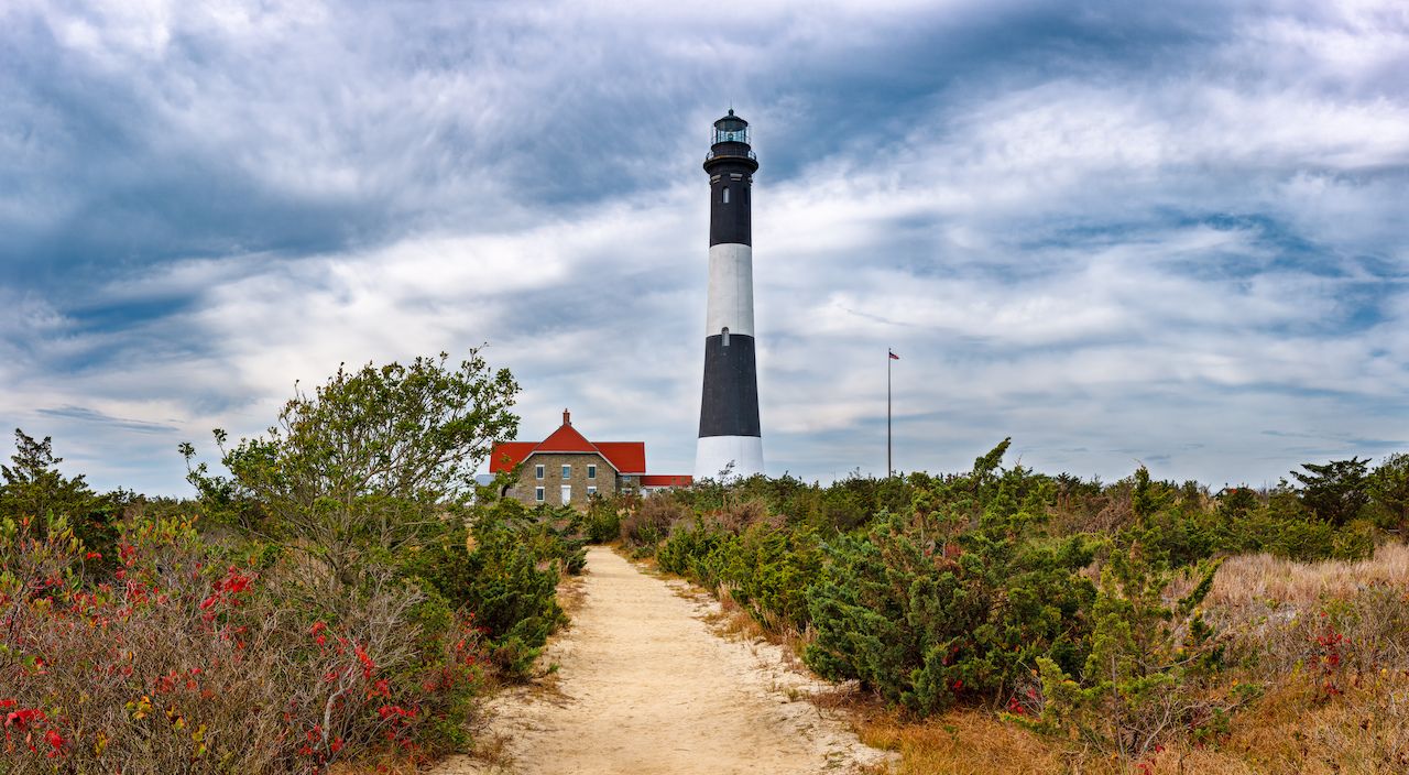Light house at Fire Island one of the best beaches near new york city