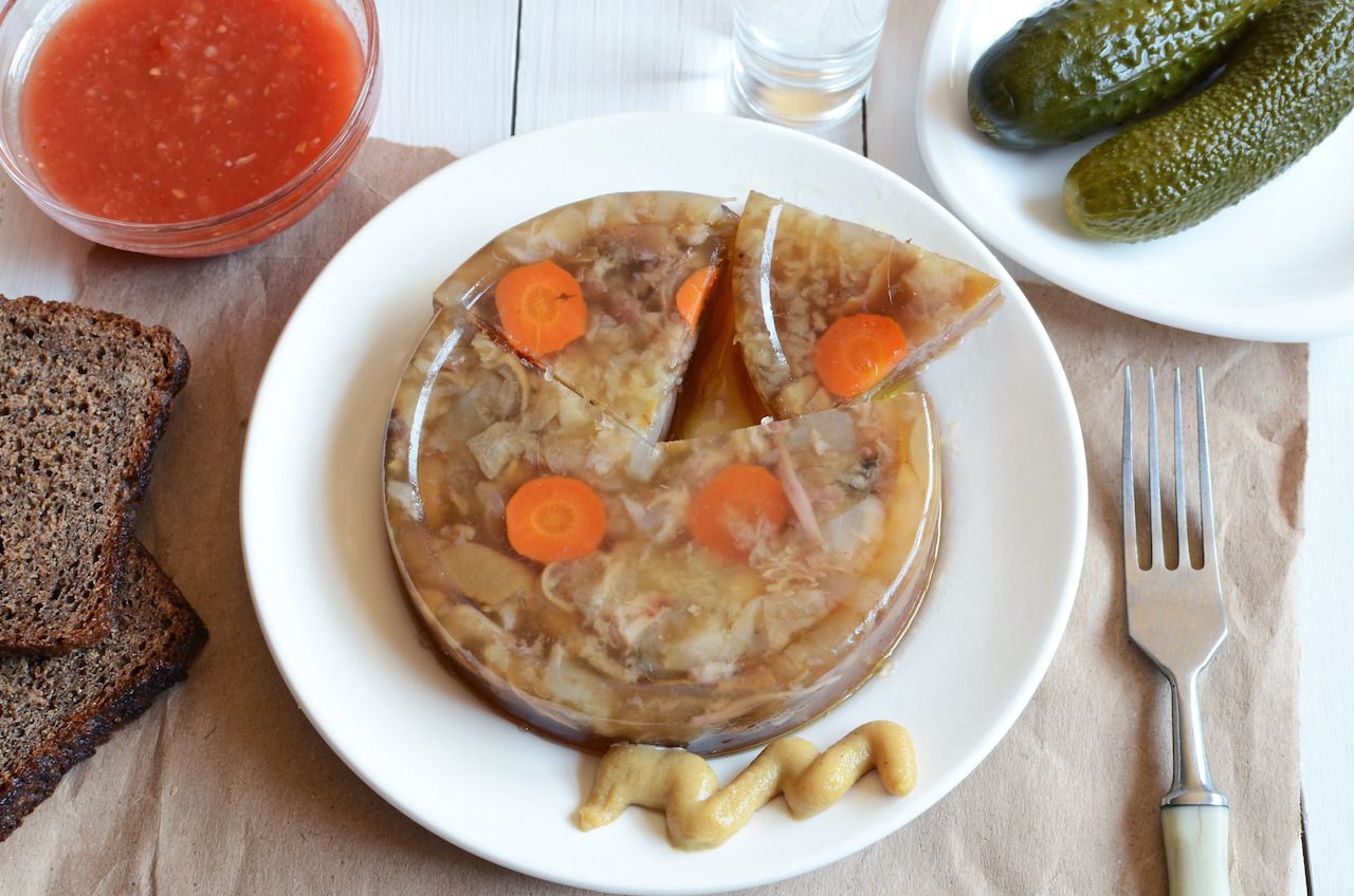 traditional Ukranian food Kholodets