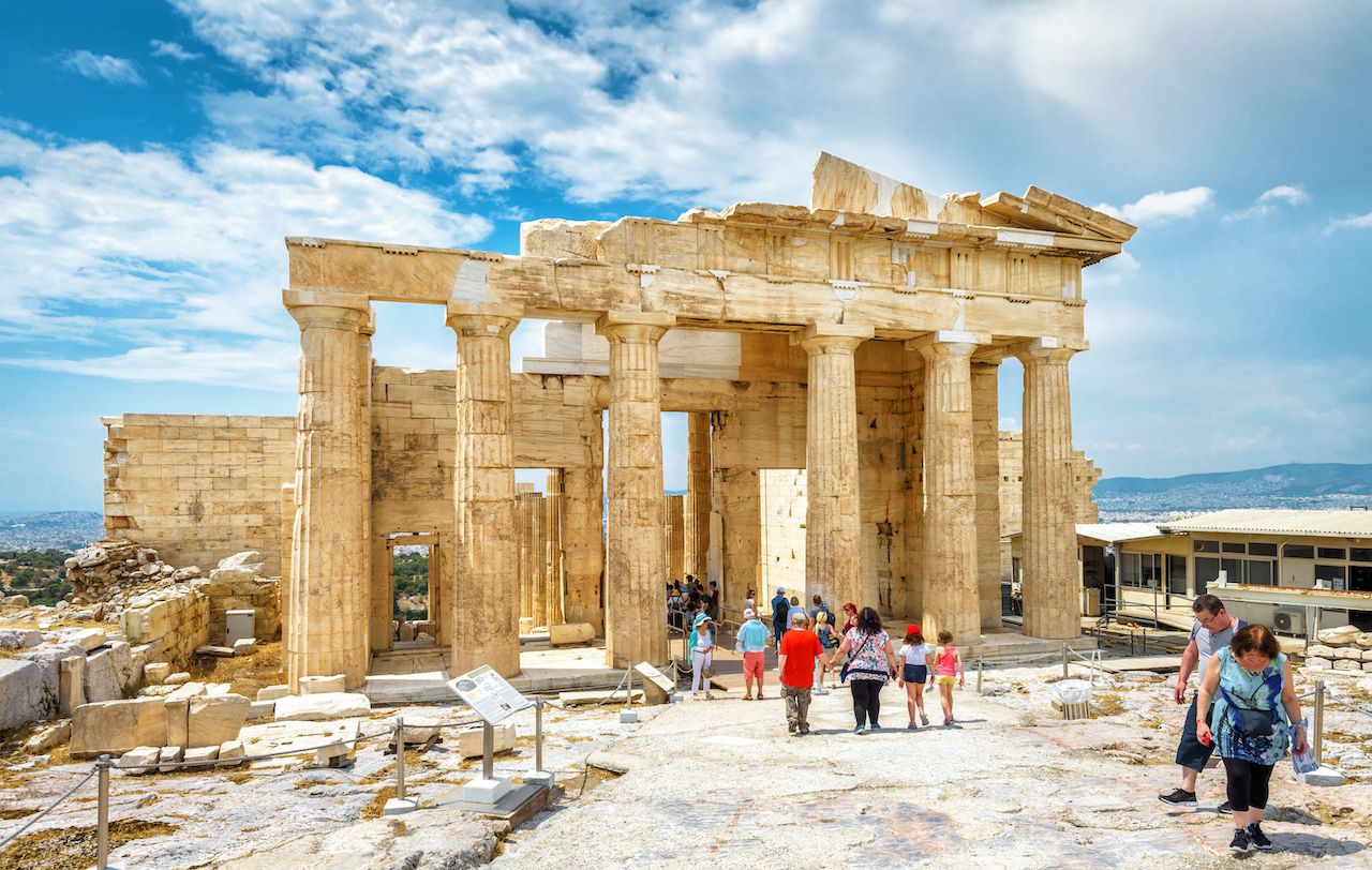 The Propylaea, a monument of the Acropolis in Athens