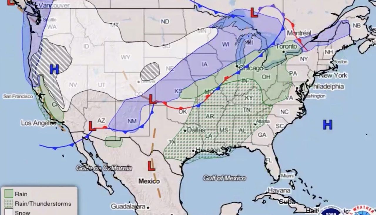 Heavy Rainfall and Snow to Impact Thanksgiving Travel