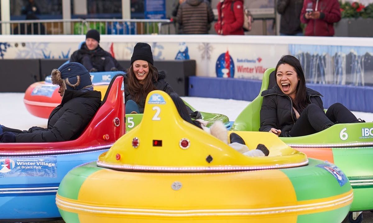 Ice Bumper Cars in Bryant Park, New York City