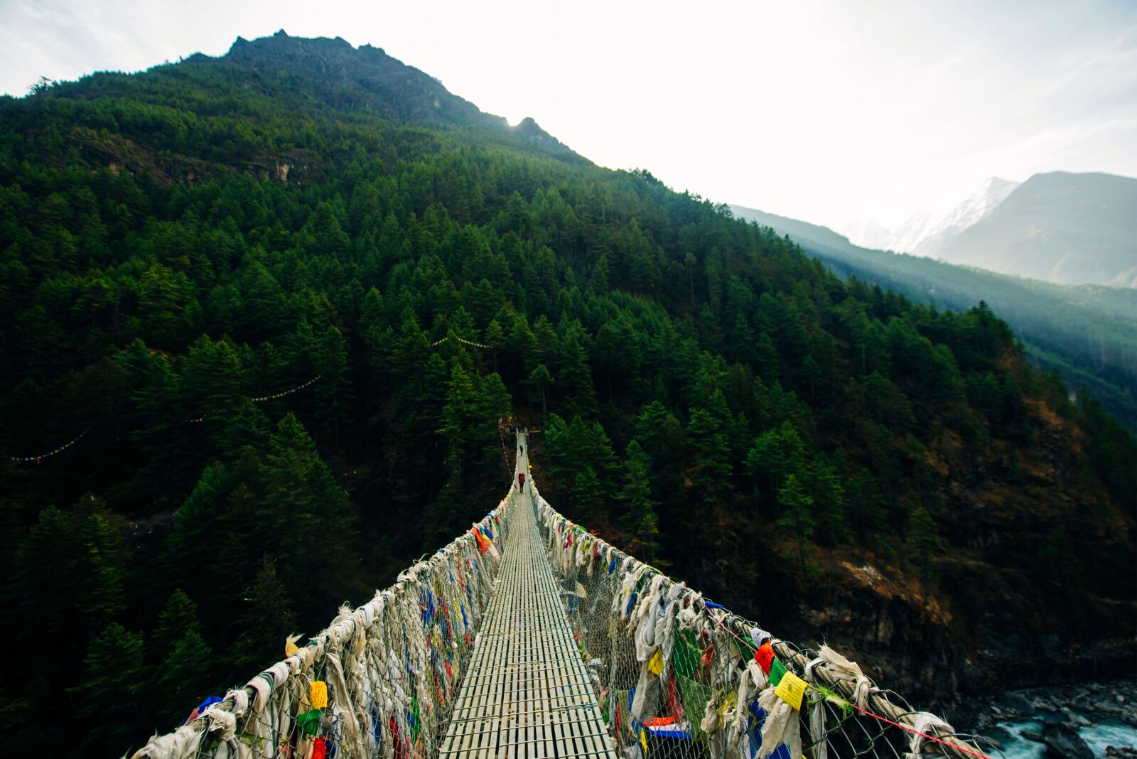 annapurna circuit nepal hiking bridge