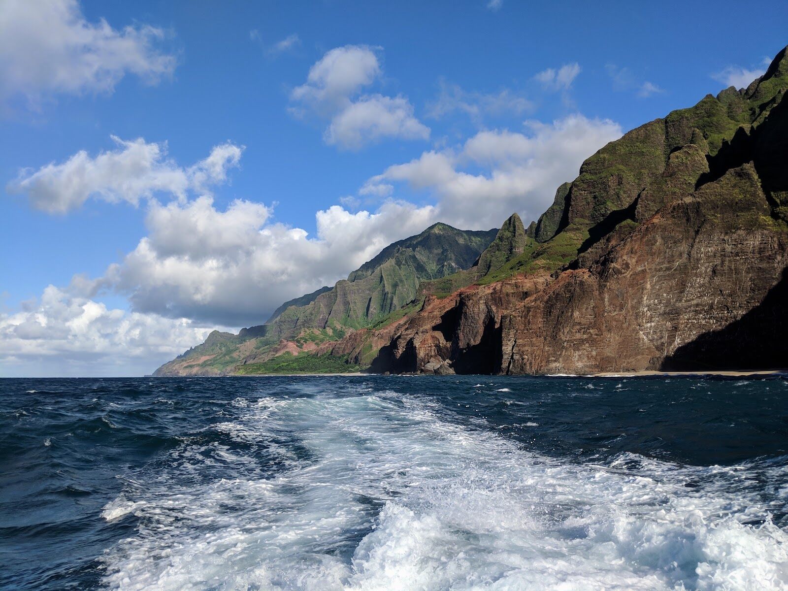 Niihau - view from back of boat tour headed to forbidden island