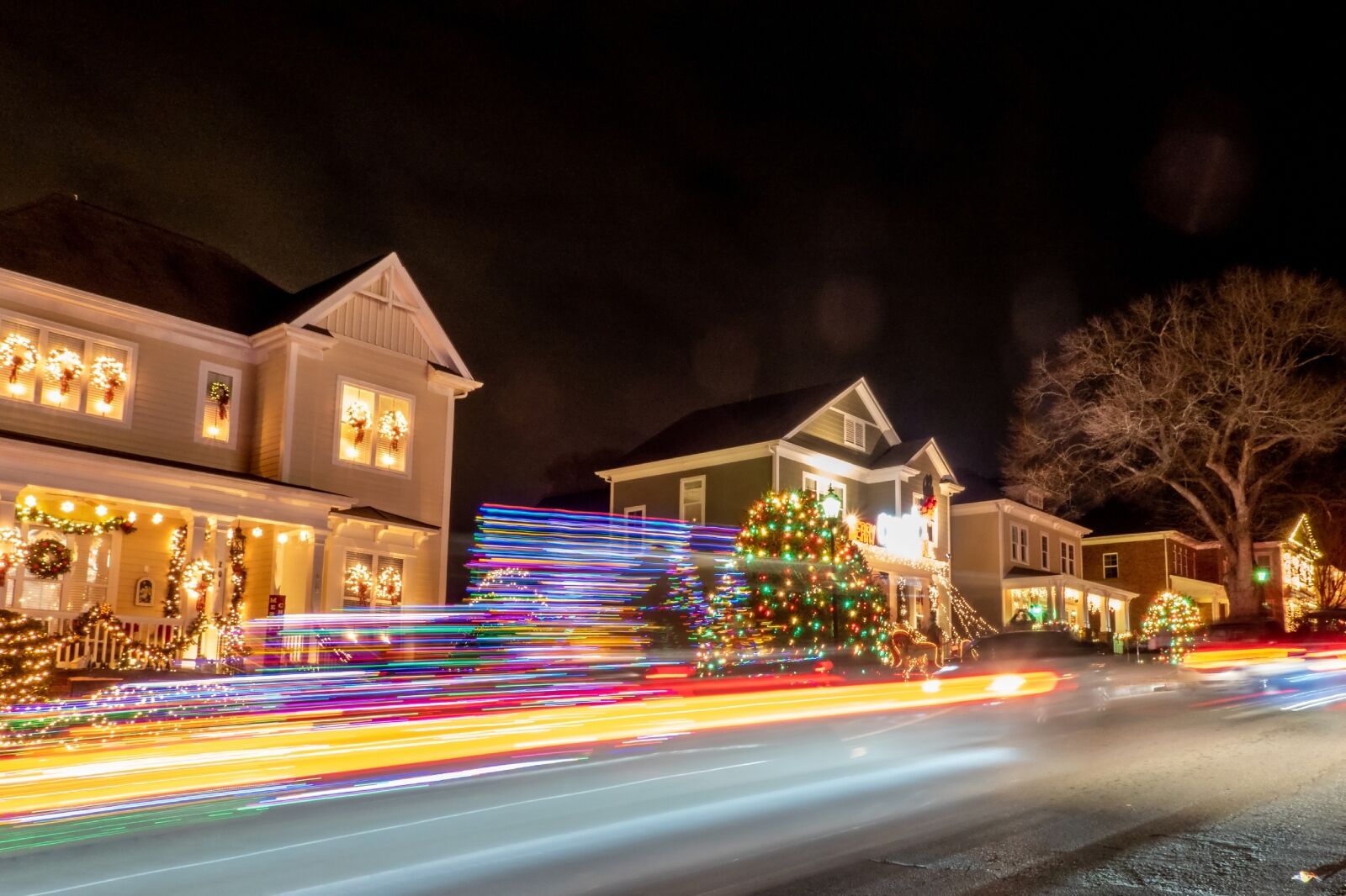 Outdoor christmas decorations at christmas town