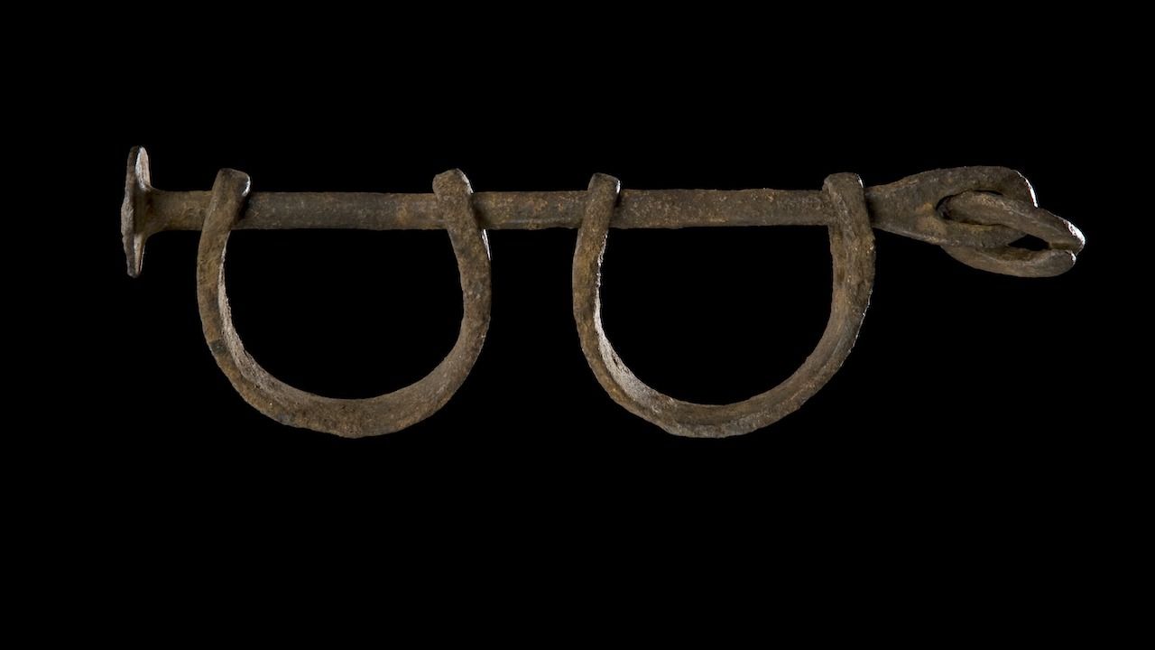 Iron shackles at the National Museum of African American History and Culture