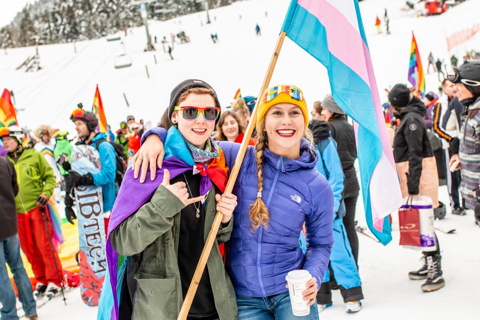 Two people at Whistler gay ski week