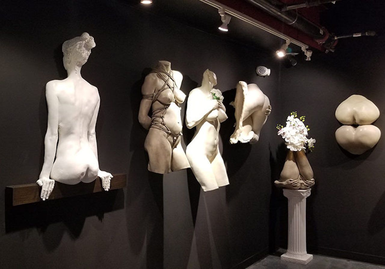 Display of sculpted female busts at the Erotic Heritage Museum in Vegas