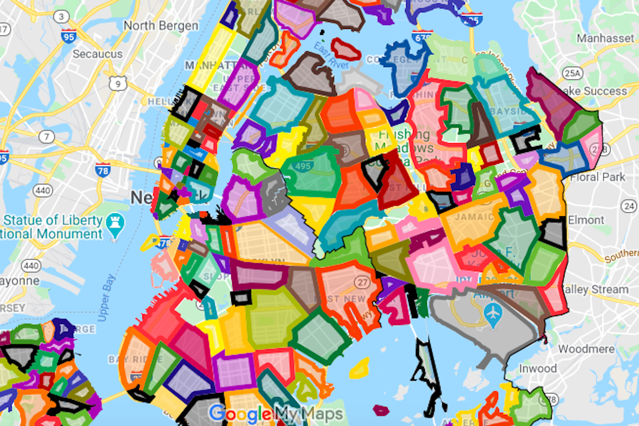 Official Map Of New York City Neighborhoods According To Reddit