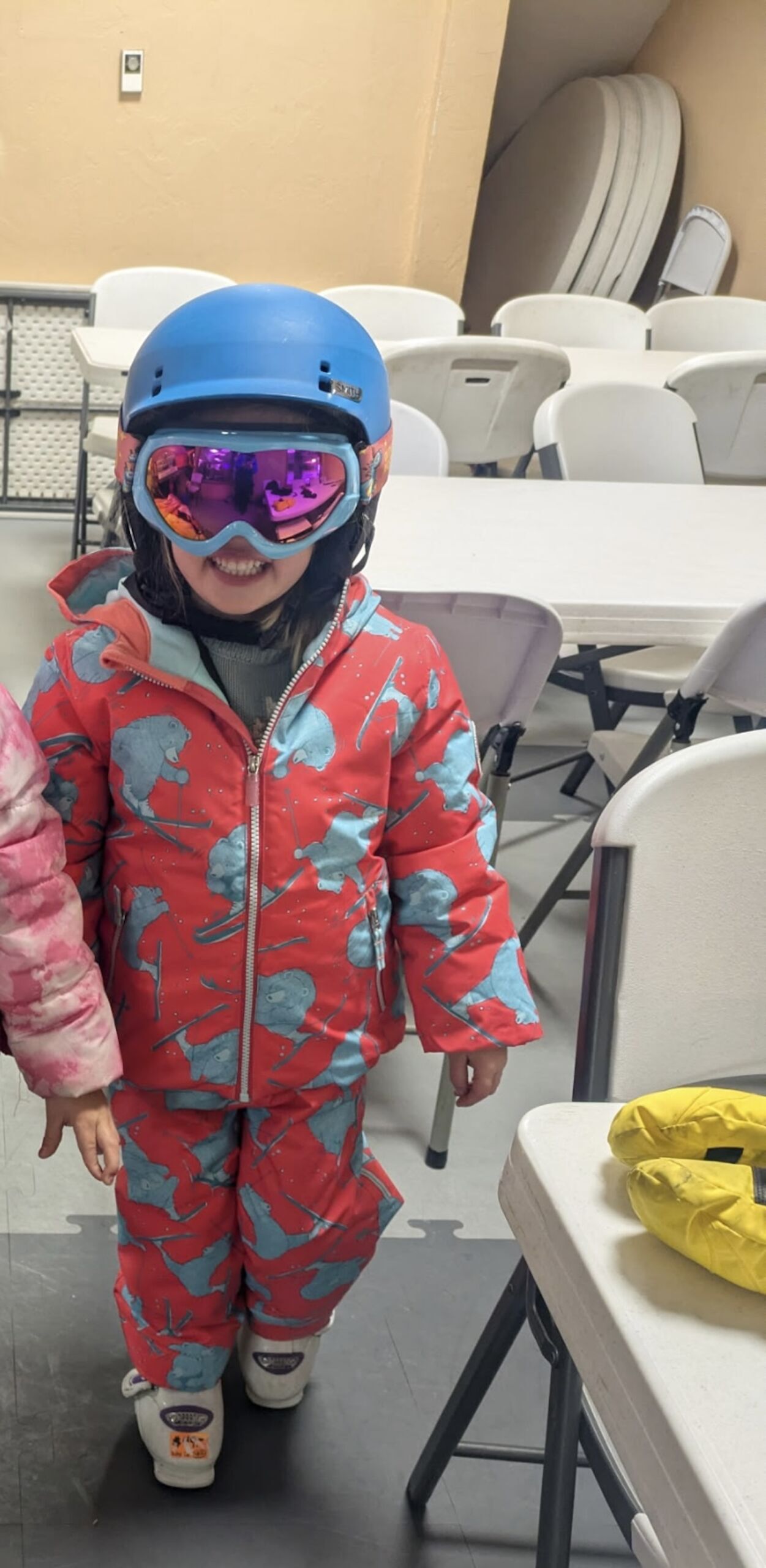 young skier in obermeyer gear