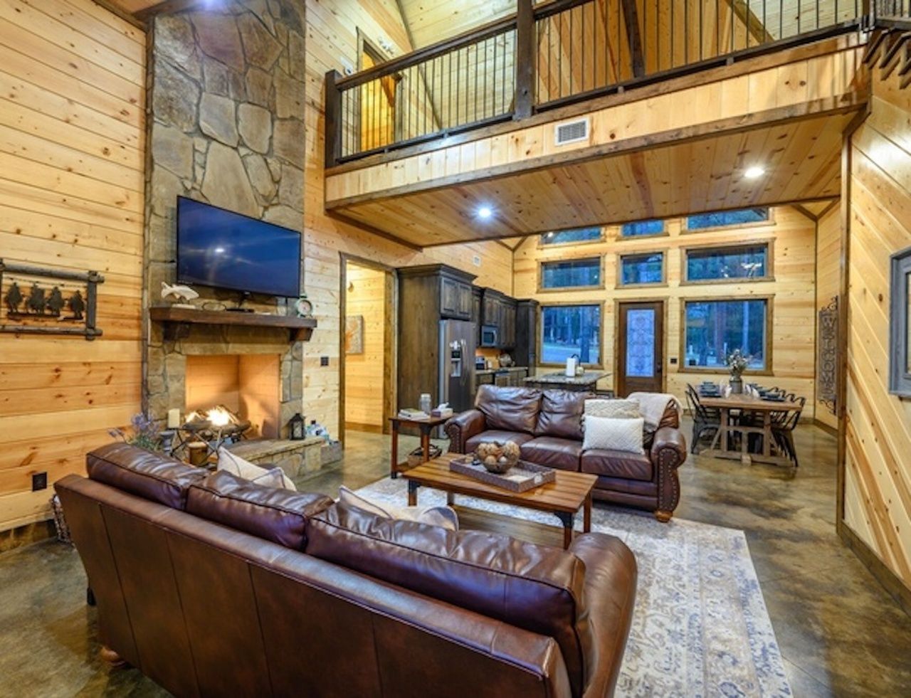 The interior of Blue Beaver Luxury Cabins