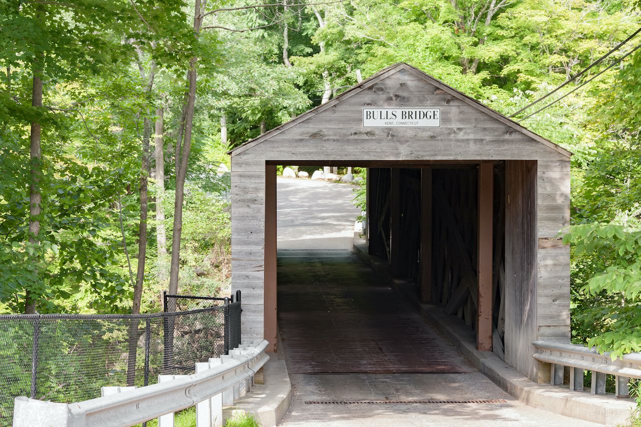 The wooden Bulls Bridge in Gaylordsville is one of the most historic covered bridges in CT