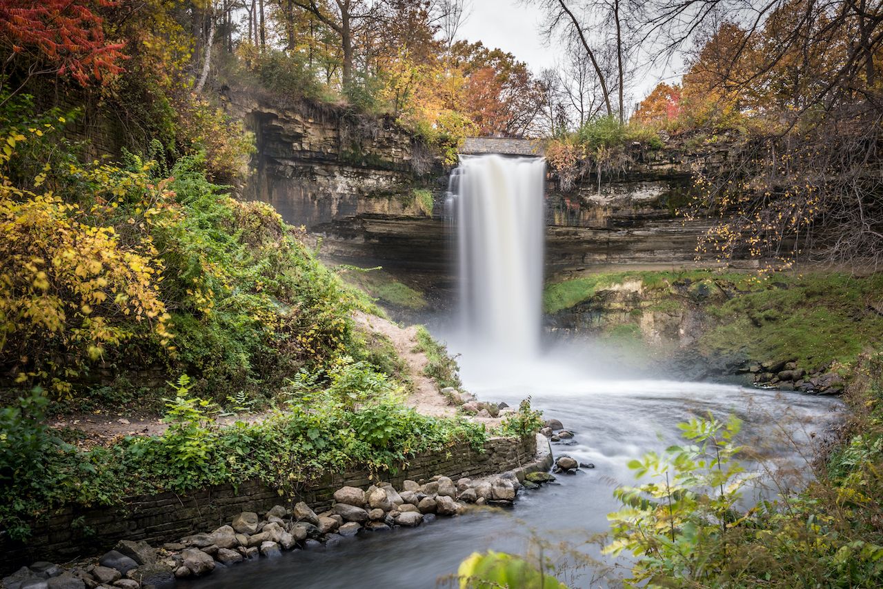 Minnesota's Minnehaha Falls in the fall