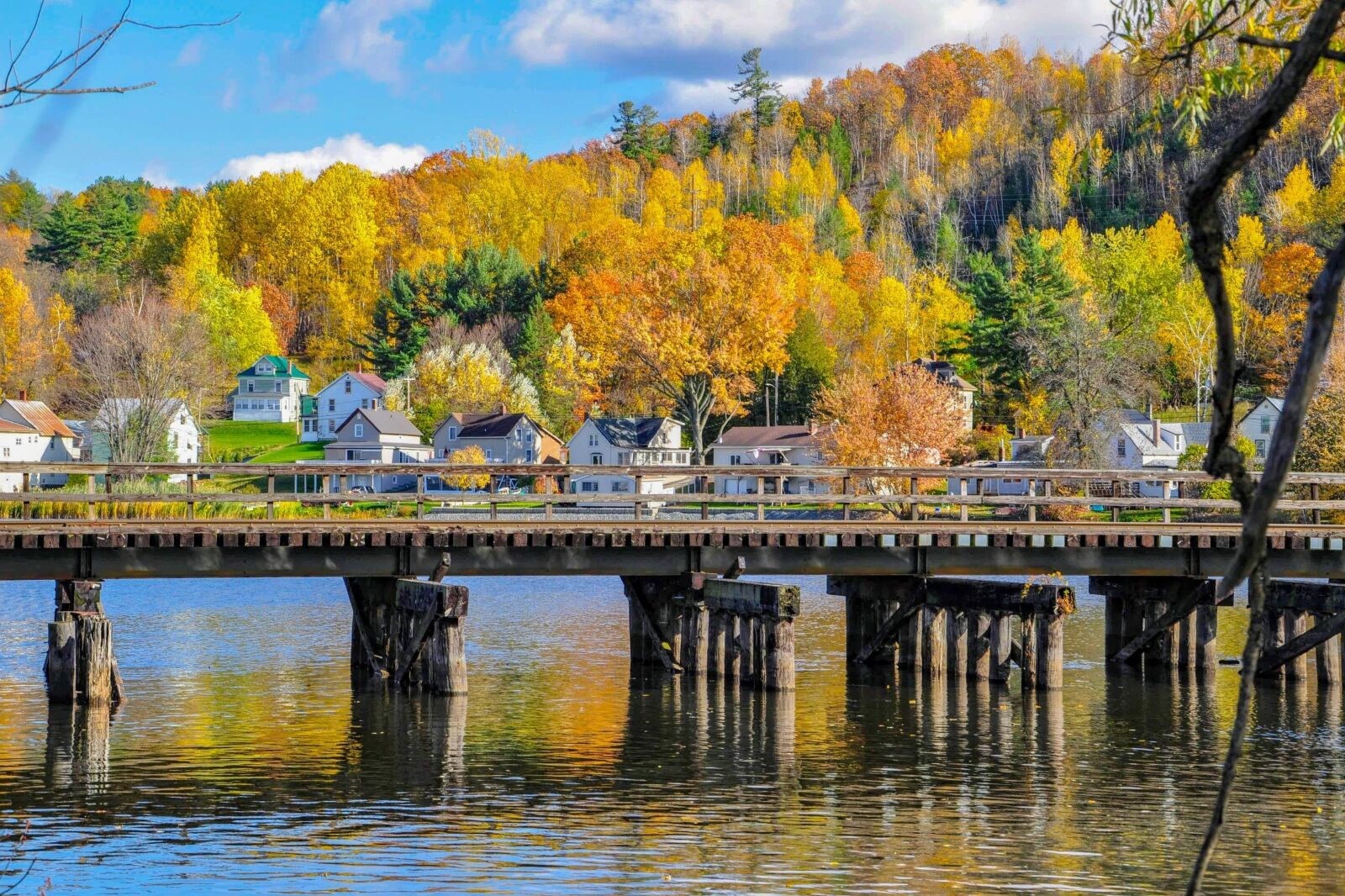 Railroad Bridge and Fall Foliage