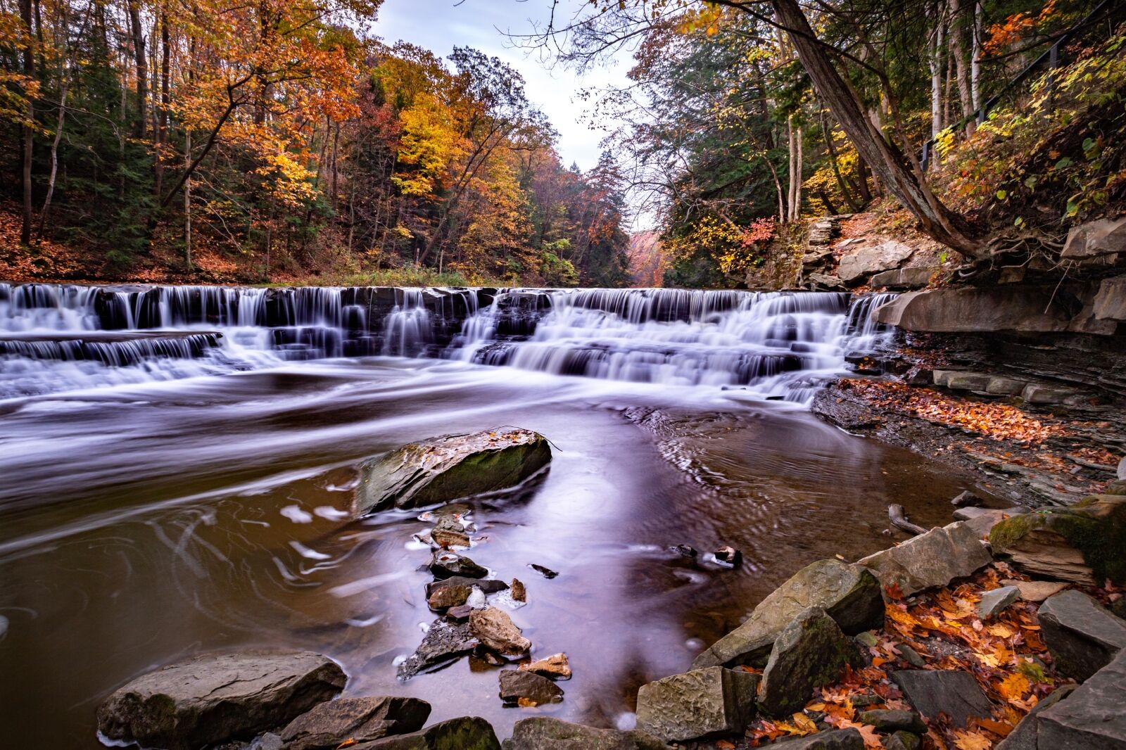 Charging river at Cuyahoga valley nation park one of the best national parks to visit in the fall 