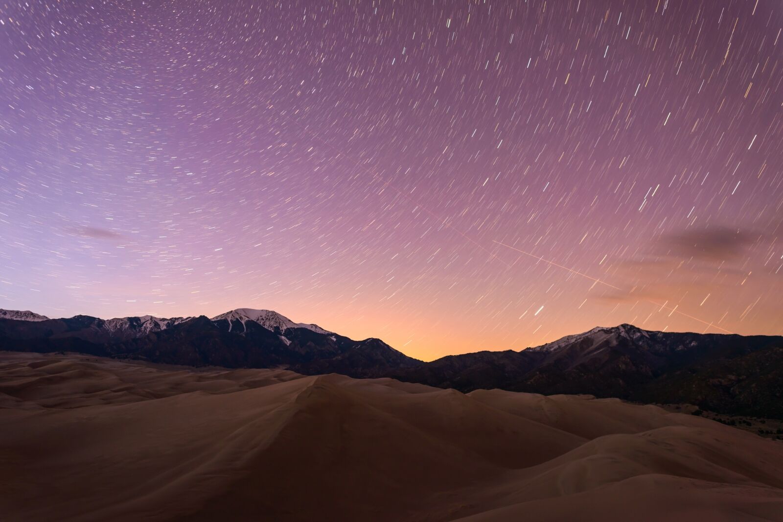Starry Night at Great Sand Dunes National Park one of the best sites for stargazing camping in the US 