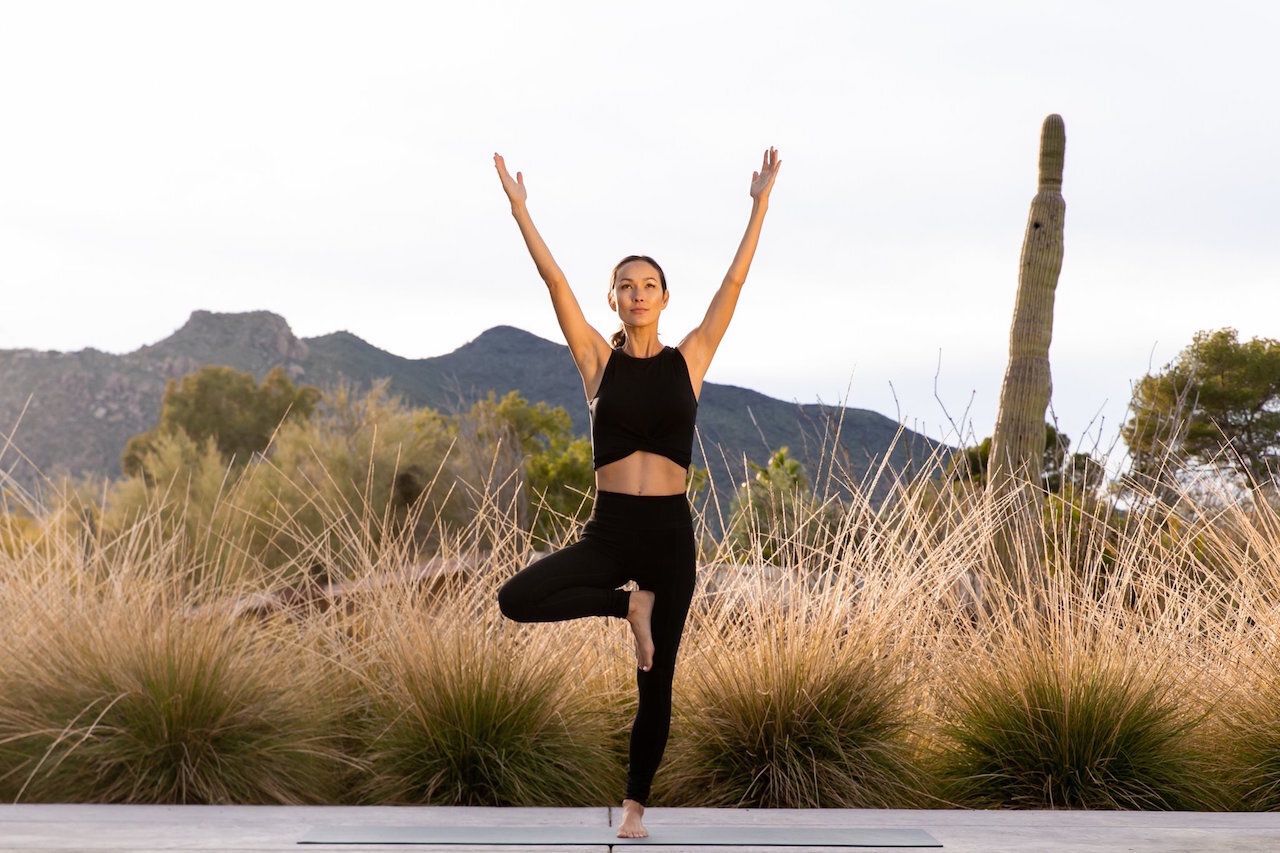Woman doing yoga at the CIVANA Wellness Resort in Arizona