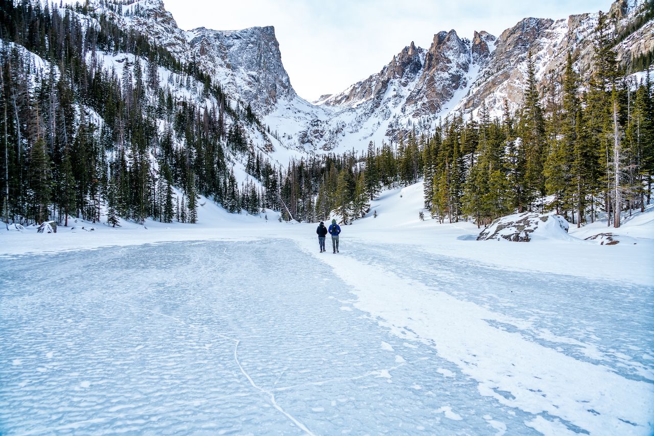 Dream Lake covered in snow