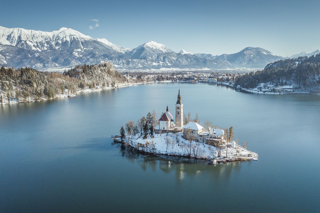 Lake Bled in winter