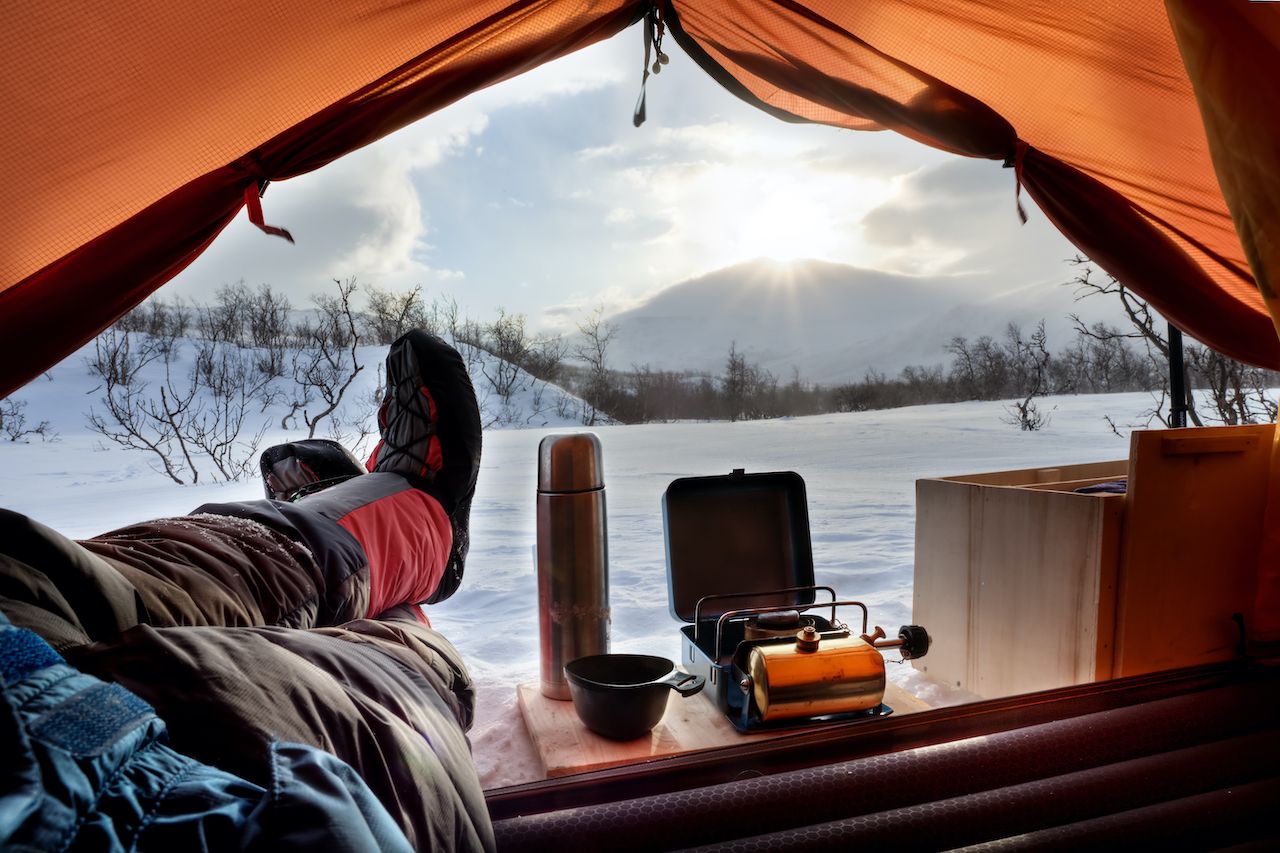 winter campsite