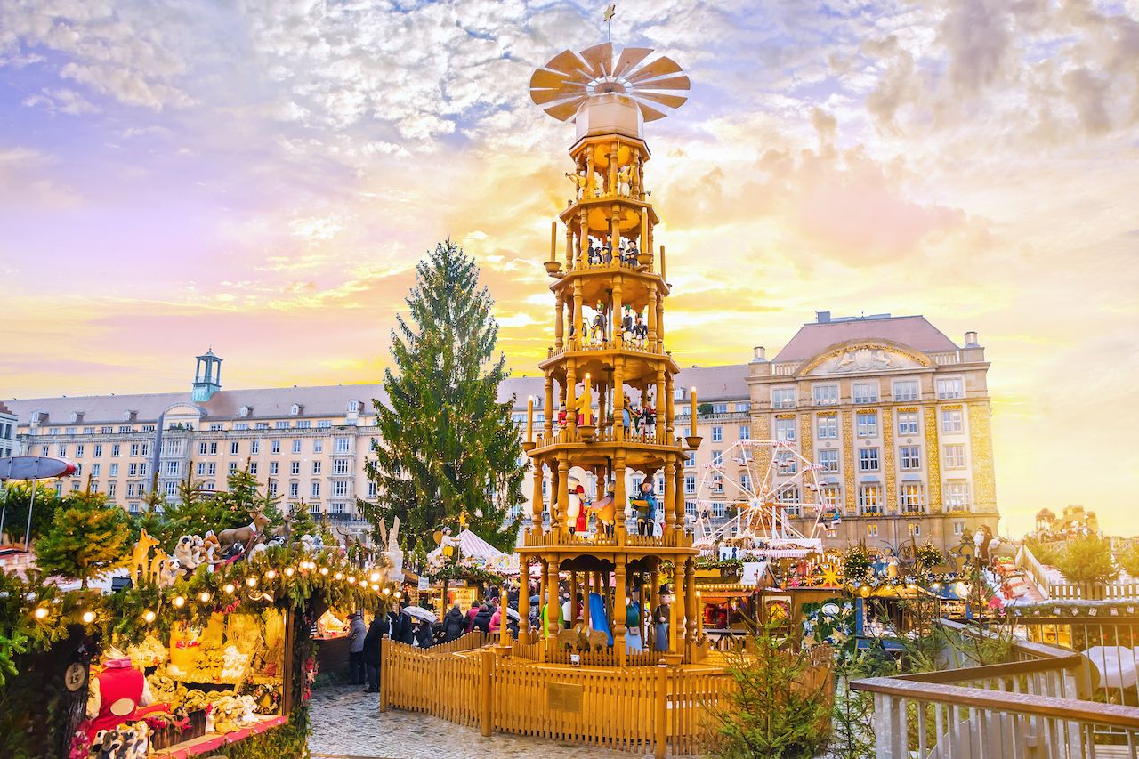 Christmas market Striezelmarkt in Dresden, Germany
