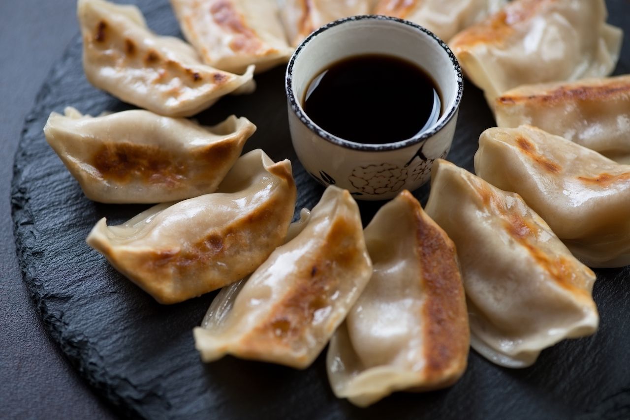 plate of gyozas