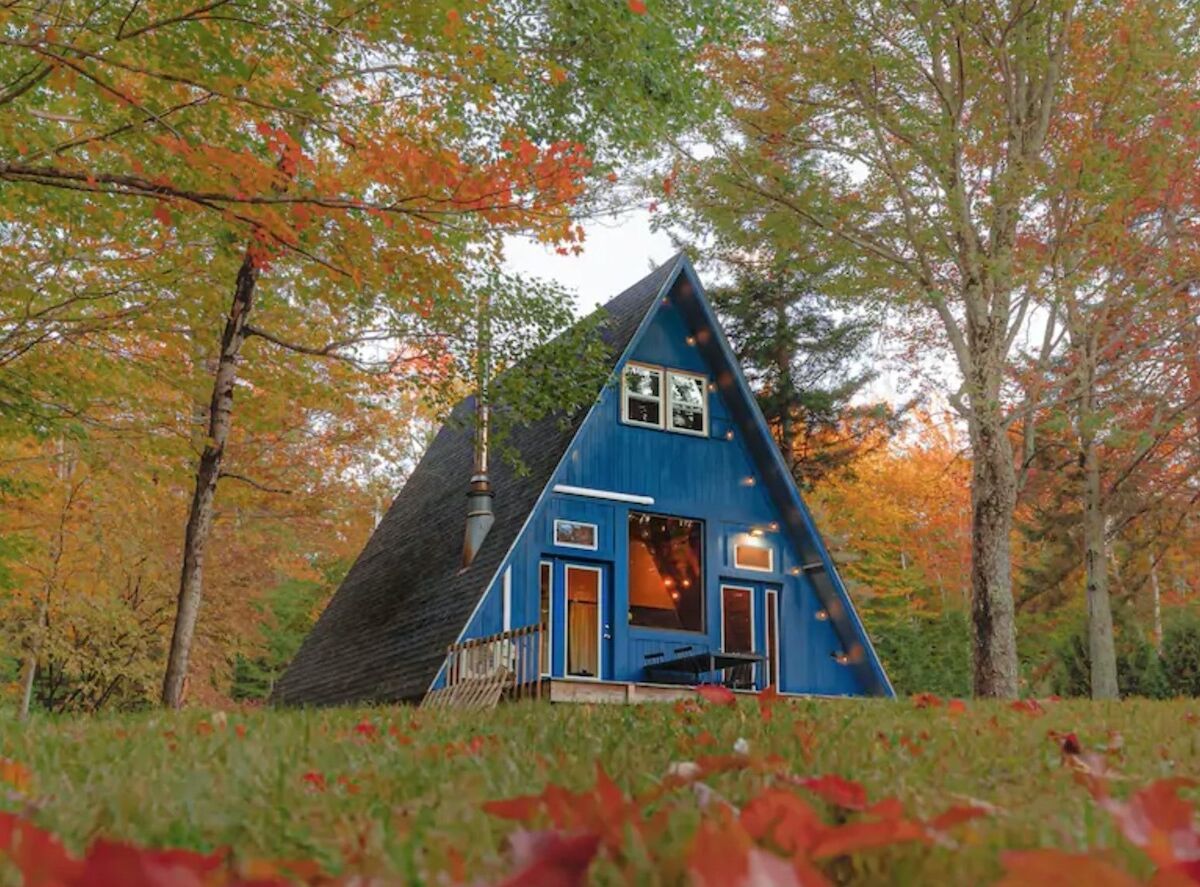 The beautiful modern rustic decor of an Adirondack A-Frame Cabin