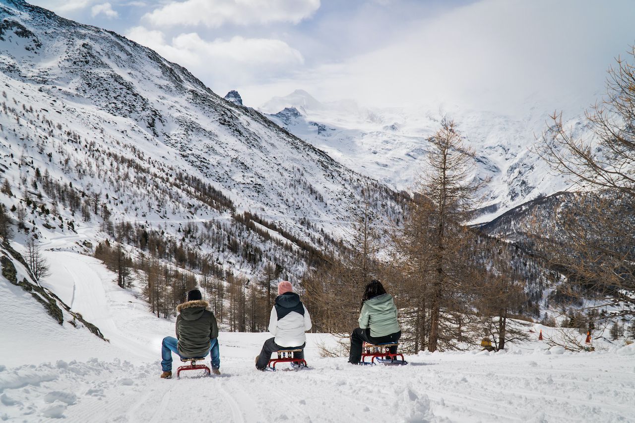 People sledding