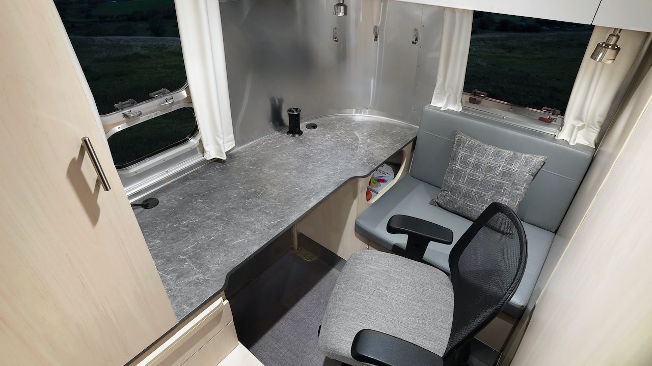 Airstream travel trailer with office