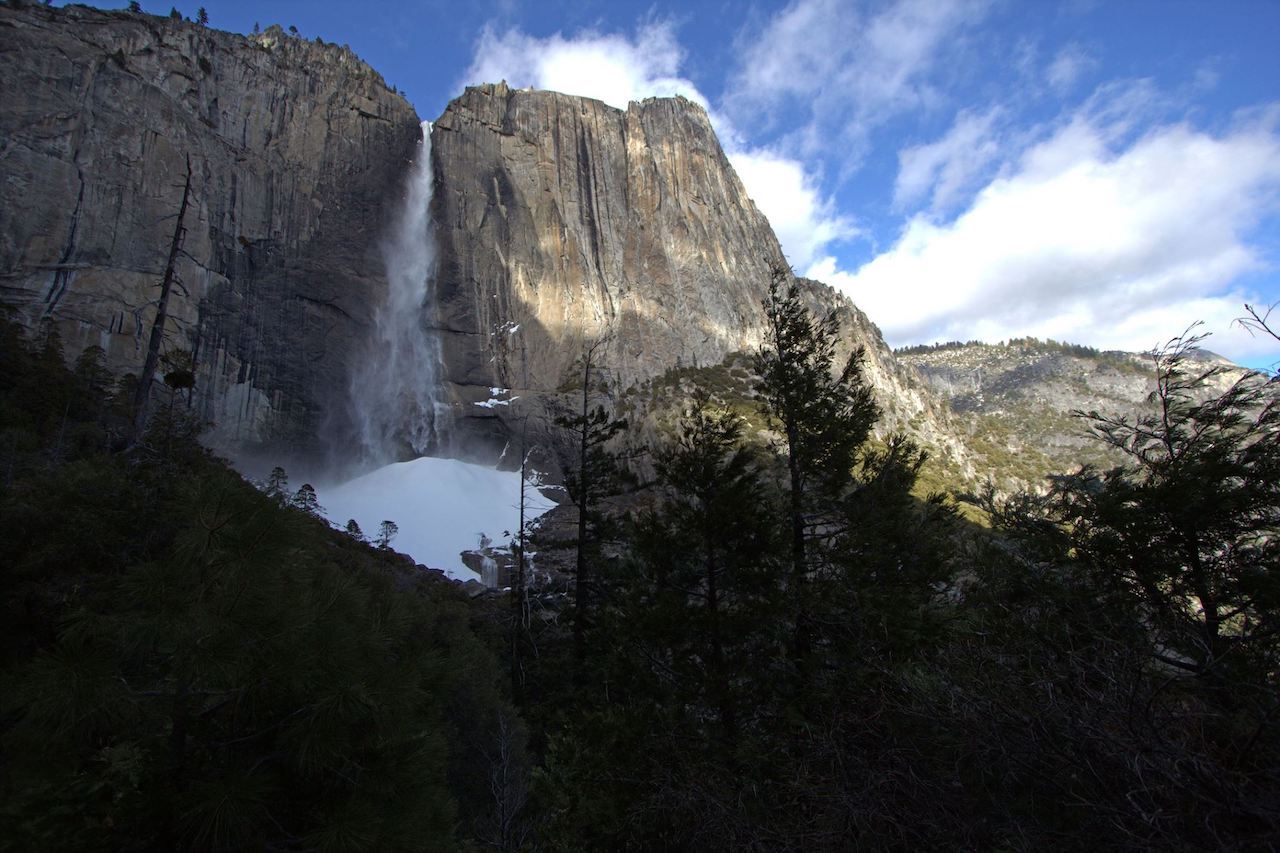 Yosemite Falls yosemite in winter