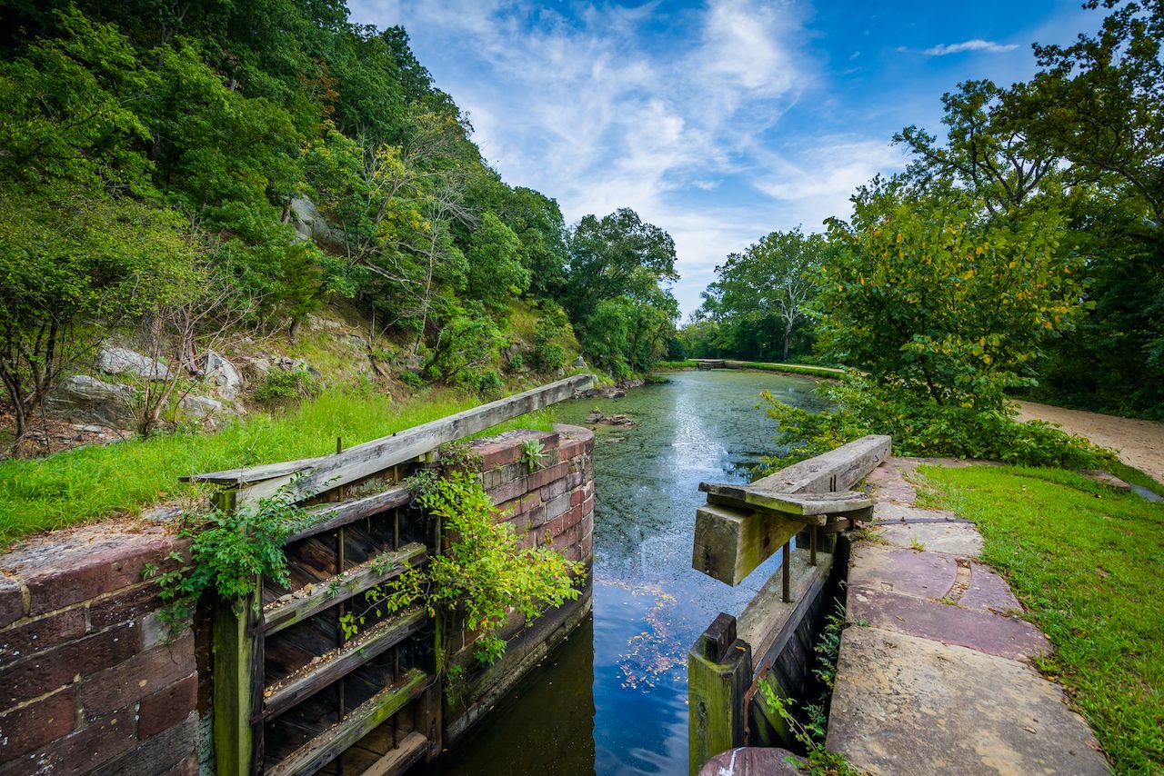 Maryland C&O canal lock with open gate
