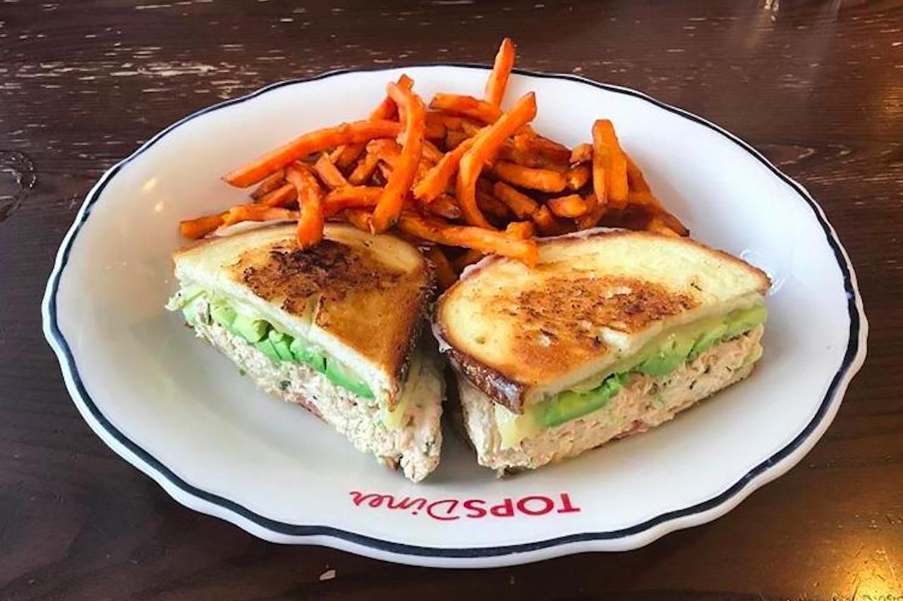 tops diner sandwich with sweet potato fries, best diners in new jersey