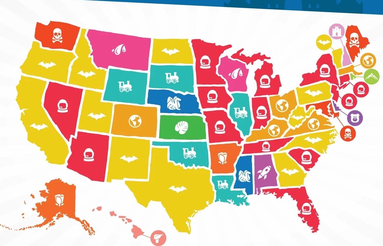 This map shows the most popular Disney ride in every US state ...