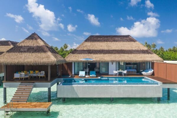 Overwater bungalow at the luxury Pullman Maldives resort