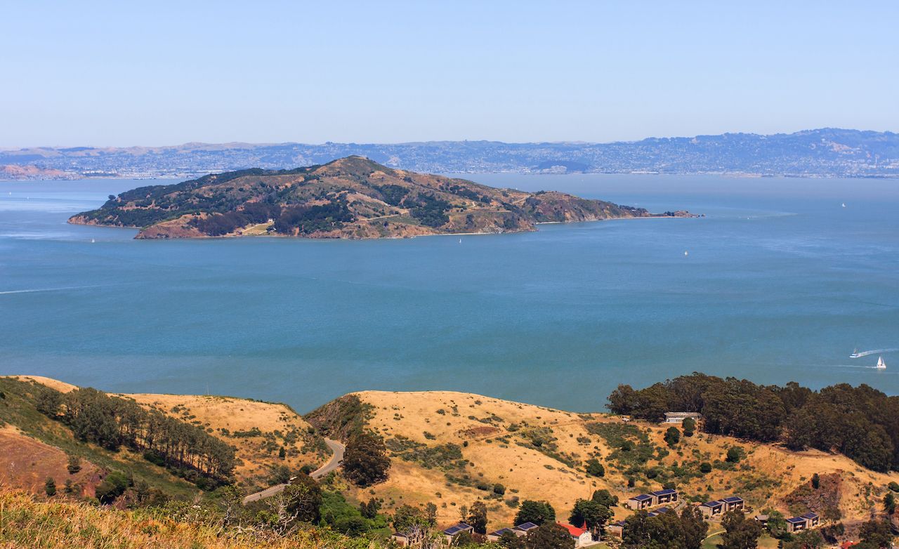 San Francisco Bay - Angel Island seen from Marin Headlands,  Islands in San Francisco Bay