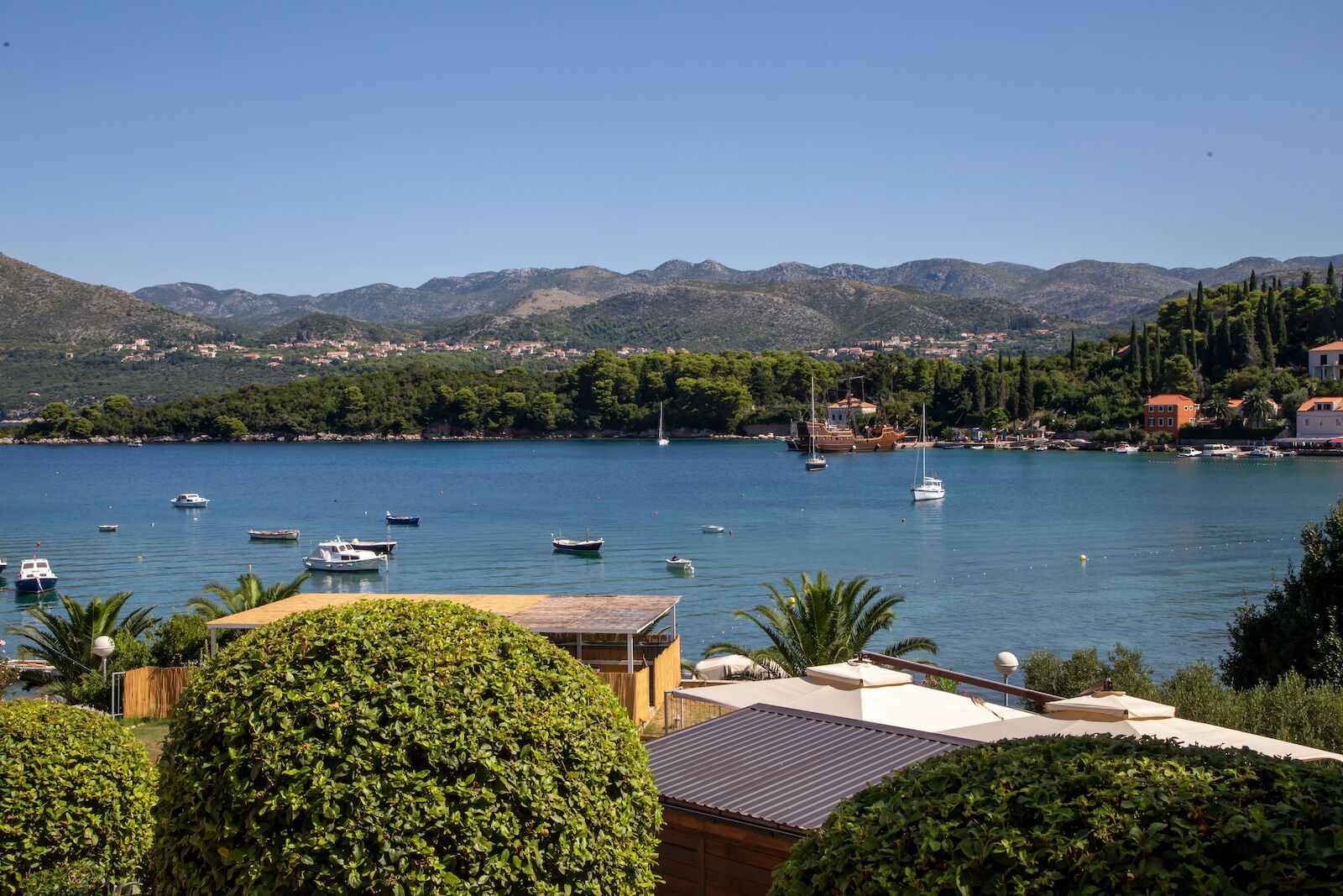 A view from Bay on Kolocep island near Dubrovnik