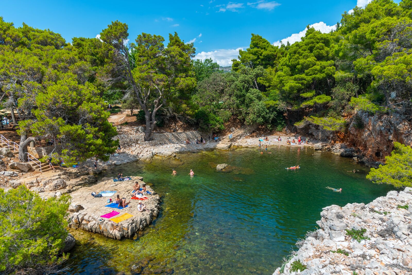 The lake at Lokrum island, where people take day trips from Dubrovnik, to swim and sunbathe