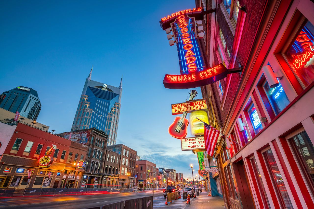 Nashville,-,Nov,11:,Neon,Signs,On,Lower,Broadway,Area, Airline voucher giveaway