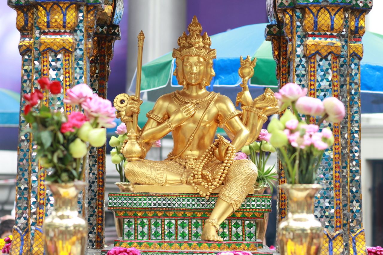 Erawan shrine in Bangkok, Thailand., Bangkok art and culture